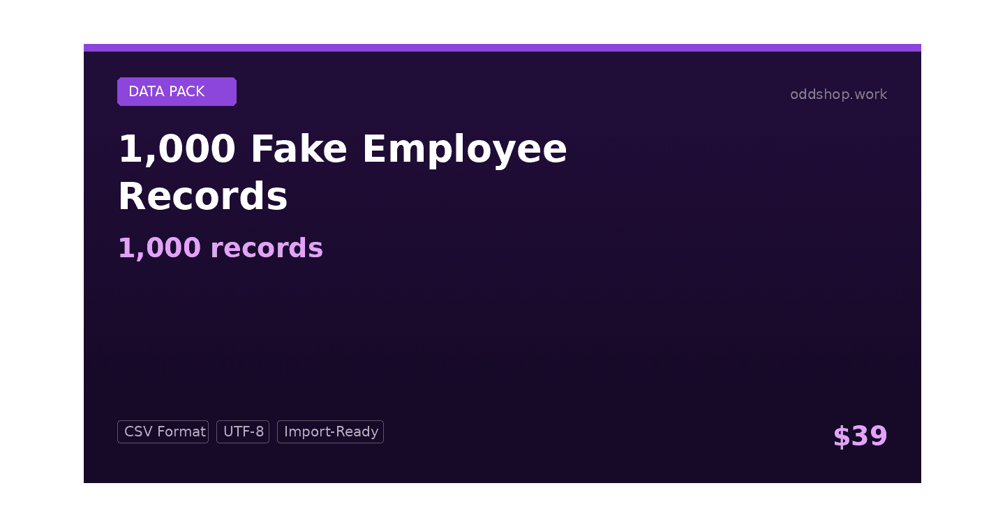 What's in the 1,000 Fake Employee Records: A 1,000-Record CSV Dataset