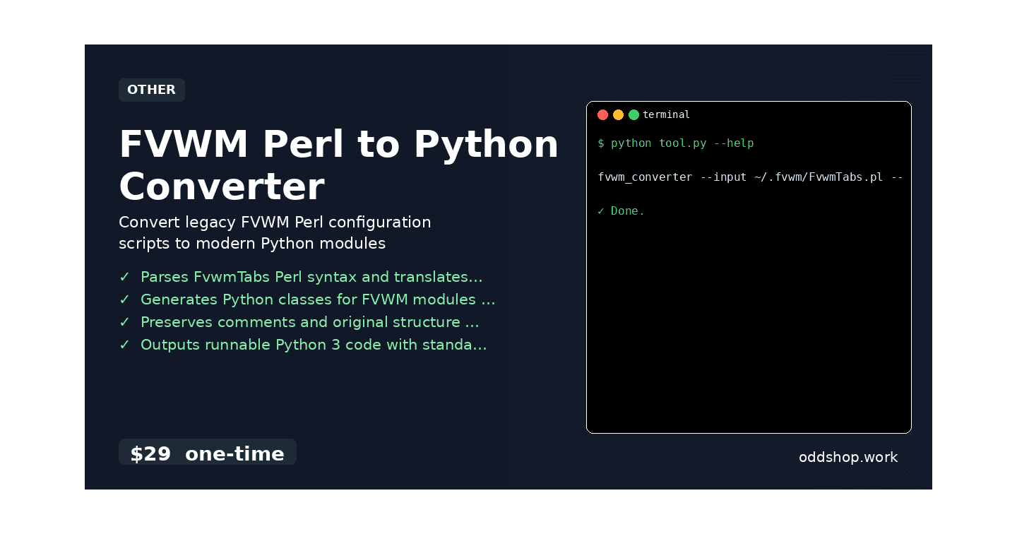 How to automate fvwm perl to python converter with python