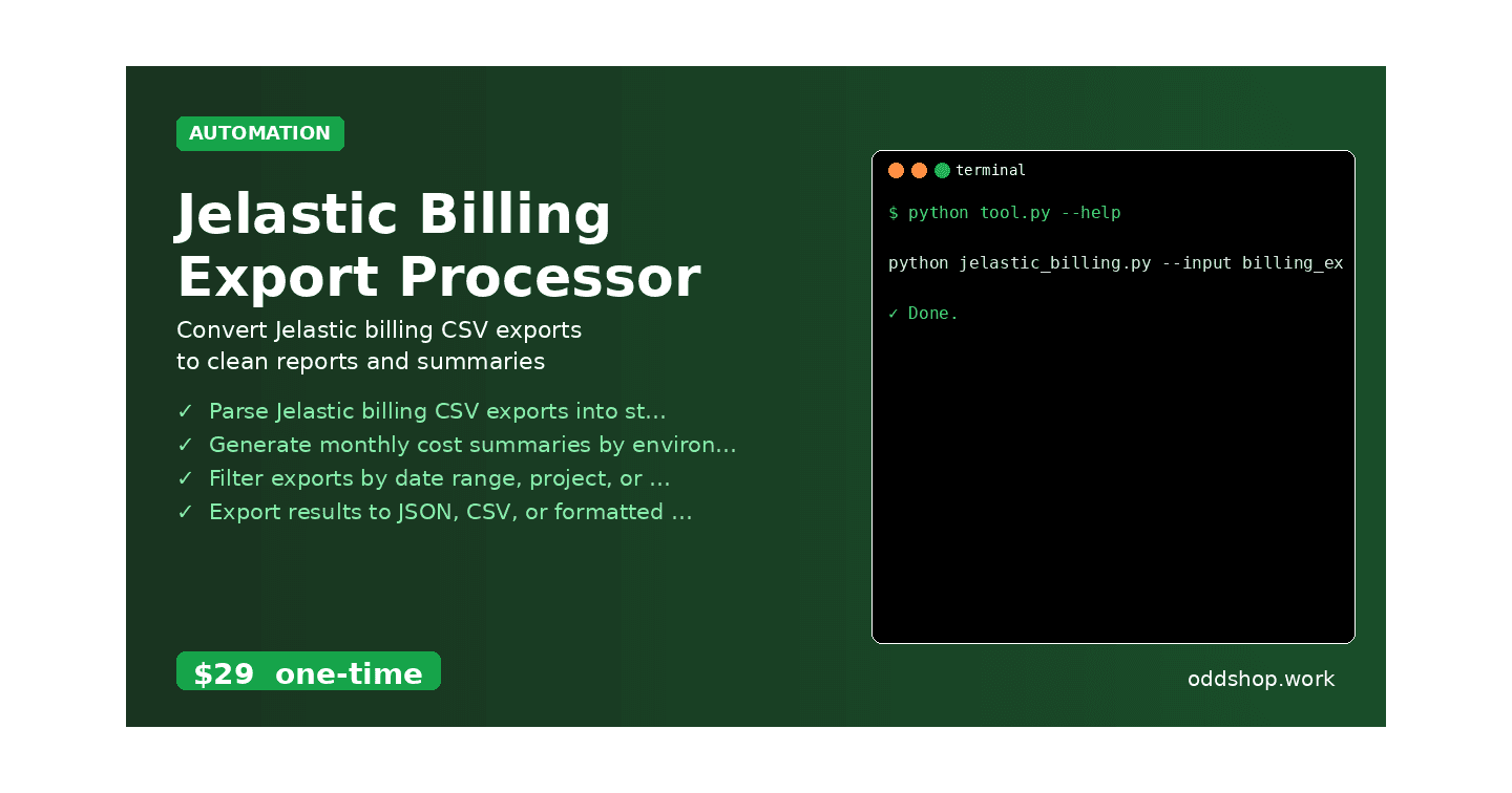 How to automate Jelastic billing export processor with Python
