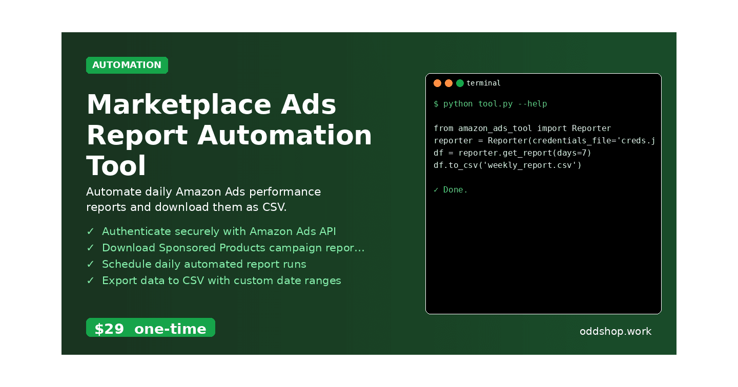 How to Automate Amazon Marketplace Ads Reports with Python