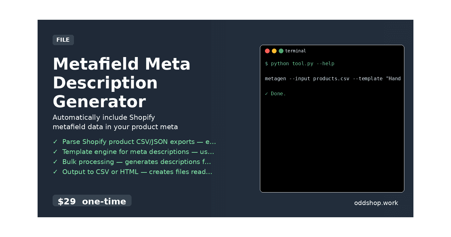How to Automate Metafield Meta Description Generation with Python