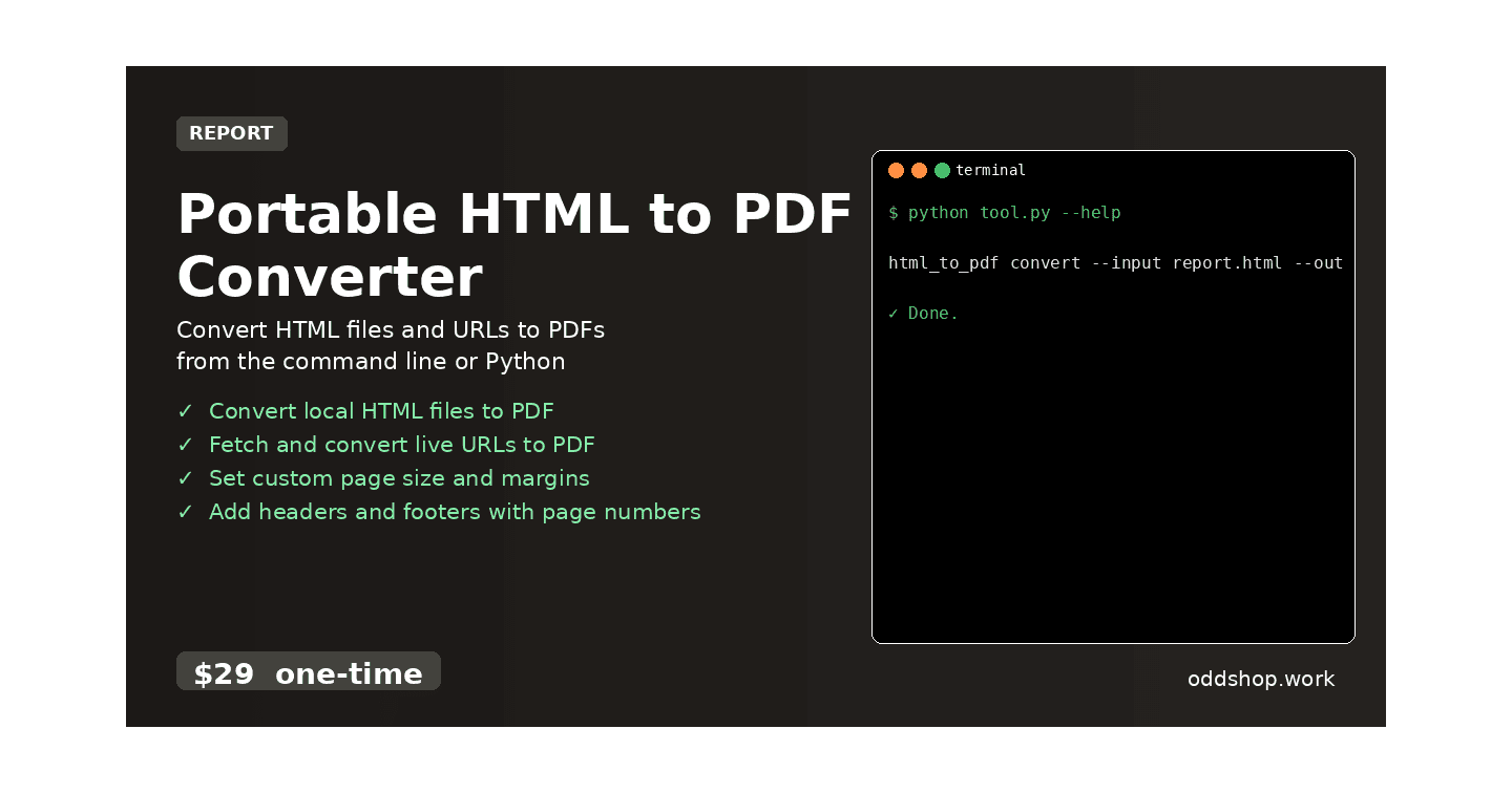 How to Convert HTML to PDF with Python Portable Tool