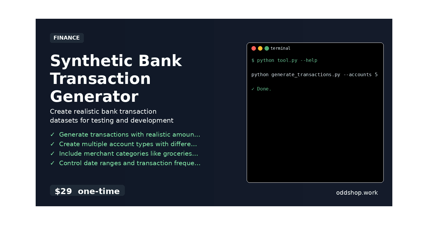How to Automate Synthetic Bank Transaction Generator with Python