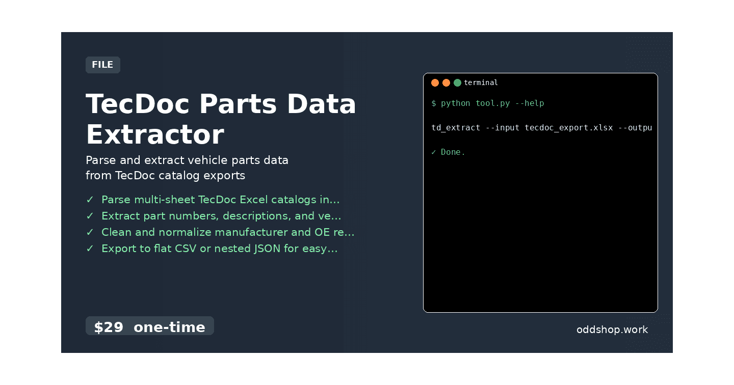 How to automate TecDoc parts data extraction with Python